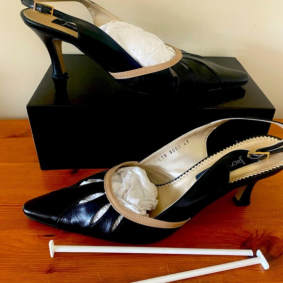 Shoes - Lovely black and cream heeled shoes, worn once